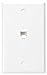 Leviton Standard Telephone Wall Jack, 6P4C, Screw Terminals, 40249-W, White