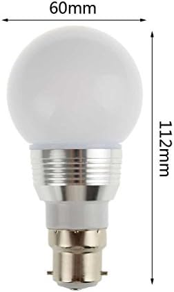 SUNGETACE RGB LED Light Bulb PP Silver Case 3W B22 Multi-color IR Wireless Remote Control