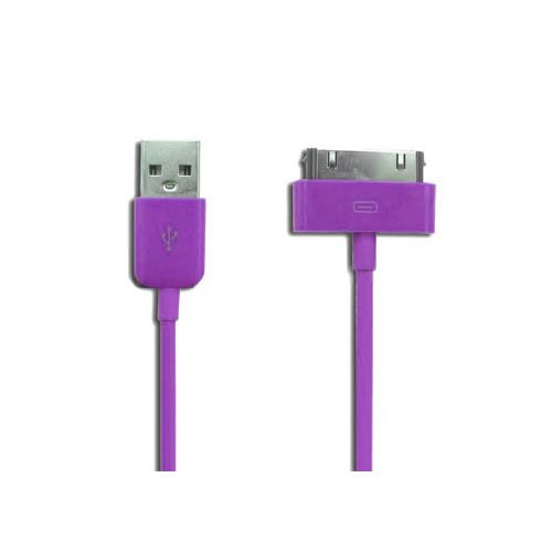 Jazooli USB Charge & Sync Dock Connector Cable For Apple iPhone 4S - Purple Jazooli USB Charge & Sync Dock Connector Cable For Apple iPhone 4S - Purple
