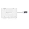 Transcend Hi-Speed externes Kartenlesegerät mit 3 USB Hubs weiß