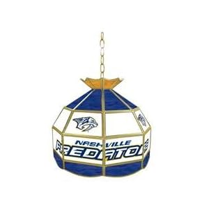 Trademark NHL Nashville Predators stained glass Tiffany lamp - 16-inch