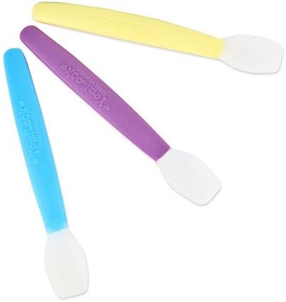 Yomilock Baby Food Silicone Spoon Soft High-class Silicon Material (Yellow/Purple/Sky blue)-3set
