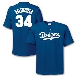 Los Angeles Dodgers Majestic Short Sleeve MLB T-Shirts - Cooperstown Name & Number