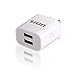KLOKOL Home Wall Dual USB Charger,Universal Power Adapter Travel Charger for iPhone iPad, Samsung Galaxy, HTC Nexus, Smart Phones, Bluetooth Speaker Headset, White