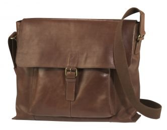 Bodenschatz Schultertasche A4 Boston, Leder, cognac