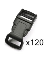 Art and Craft Supply: Bluecell 120 PCS 1/2" Black Contoured Side Release Plastic Buckles - BLUECELL