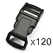 SciencePurchase 120 Pack of Black Contoured Side Release Plastic Buckles for 1/2