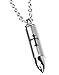 Men's 316L Stainless Steel Cross Bullet Pendant Chain Necklace,20+2