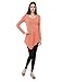 Doublju Womens Modern Casual Slim Fit Unbalanced Hemline Long Tunic Top