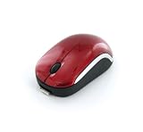 Optical Travel Mouse with retractable cable - metallic red