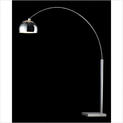 Penbrook Arc Lamp in Silver Plated And White Marble