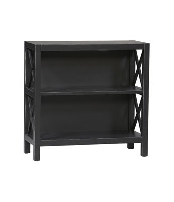 Anna Antique Black X Design Bookcase