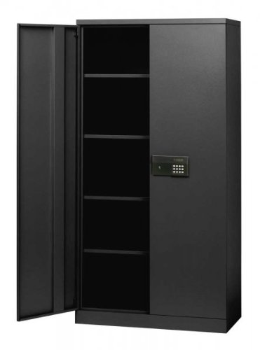Sandusky Keyless Electronic Coded Steel Cabinet Black 78H x 36W x 24D