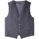 Hombres Chaleco Negro con Botones Negro Tamaño: M (40 "- 41")