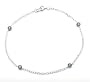 10k White Gold Blue Diamond Station Bracelet, 7.25"