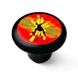 Skateboard Jump Decorative High Gloss Black Ceramic Drawer Knob