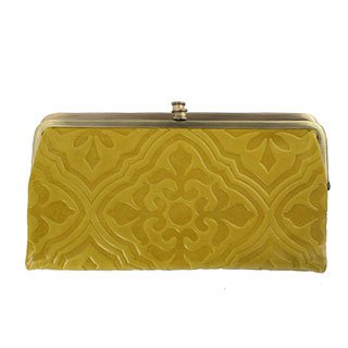 HOBO INTERNATIONAL Lauren Embossed Wallet/Clutch,Mustard,one size