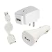 GSI Super Quality Travel Kit for Apple iPod/iTouch/Nano/Classic/Video Players - Included Cigarette Lighter Plug-In, Travel Charger and Retractable USB Car Charger