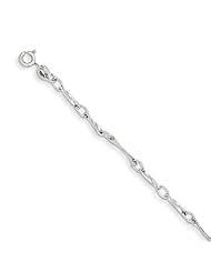 14k White Gold Polished Fancy Link Bracelet Length 7.5"