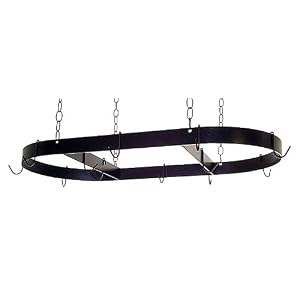 Oval Pot Rack with 12 Hooks and Chain