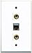 RiteAV - 1 Port Shielded Cat6 Ethernet 2 Port Banana Speaker Wall Plate