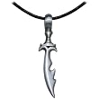 Black Leather Adjustable Pewter Dagger Knife Necklace