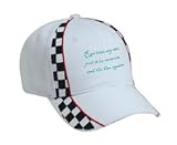 Ran into my ex: put it in reverse and hit him again Adult White Racing Checker Hat / Cap