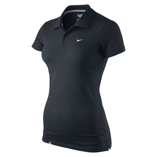 Nike Damen Tennispolo Club Pique, black/white, S, DN127010S Preisvergleich