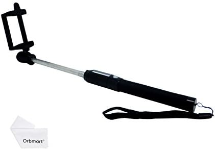 Orbmart Solar Selfie Stick Extendable Self-portrait Monopod with Built-in Wireless Infrared Remote Shutter for iPhone 6, iPhone 6 Plus, iPhone 5 5s 5c, Android Mobile Phone