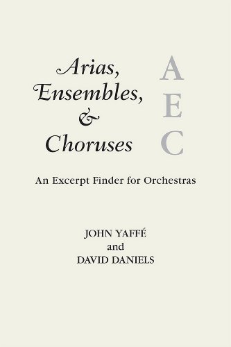 Arias, Ensembles, & Choruses: An Excerpt Finder for Orchestras (Music Finders), by John Yaffé, David Daniels