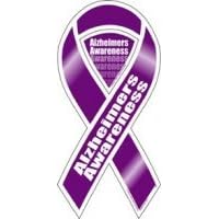Alzheimer's Awareness 2 in 1 8" Ribbon Car Magnet