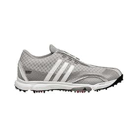 Buy adidas TraxionLITE Sport AT Golf Shoe (Silver Silver White) by adidas