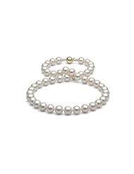 White Freshwater Pearl Necklace: 18" 8-9mm AA+
