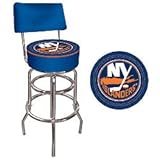 NEW Trademark NHL New York Islanders Padded Bar Stool with Back 7.5 Inch High Long Lasting Logo