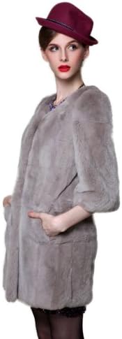Little Victoria Women's Coat Shawl Whole Rex Rabbit Fur Coat Light Grey 10