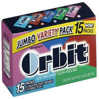 Orbit-Jumbo Variety Pack, 15 Packs by Sugar-Free Candy