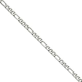 Stainless Steel 6.30mm Figaro Chain Necklace - 20 Inch - JewelryWeb