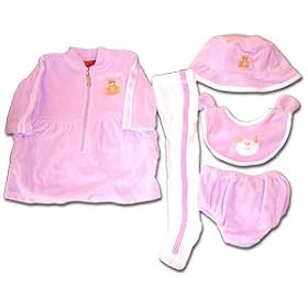 US Polo Newborn 5-pc Gift Box Set (Lavender Velour)