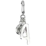 ELLE Jewelry Charms 4 Number Sterling Silver C