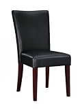 Classic Seating Bonded Leather Parsons Chair in Black