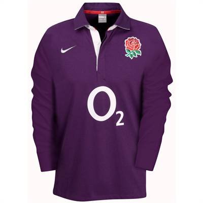 Nike England Rugby Supporters Long Sleeve Away Jer Purple 9-10 (MB)