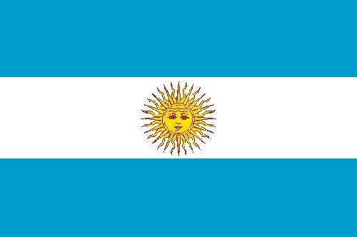 Top Qualität – Flagge ARGENTINIEN Argentinia Fahne, 90 x 150 cm, EXTREM REIßFEST, Keine BILLIG-CHINAWARE, Stoffgewicht ca. 100 g/m², sehr robust, extra starke Messing-Ösen – mehrfach umlaufend genäht, ideal als Hissflagge Hissfahne für Innen/Außen, für Haus, Garten zur Deko