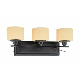 Thomas Lighting M1563-40 Trellis Three-Light 24-Inch W by 8-1/2-Inch H Bath Light, Burnished Umber
