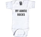 Rebel Ink Baby Infants' My Auntie Rocks Short Sleeve Snapsuit Onesies