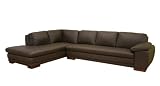 2 Pc Zacharie Leather Sofa Sectional - Dark Brown