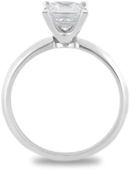 2.00 Ctw. Princess Diamond Solitaire Engagement Ring in 14k White Gold