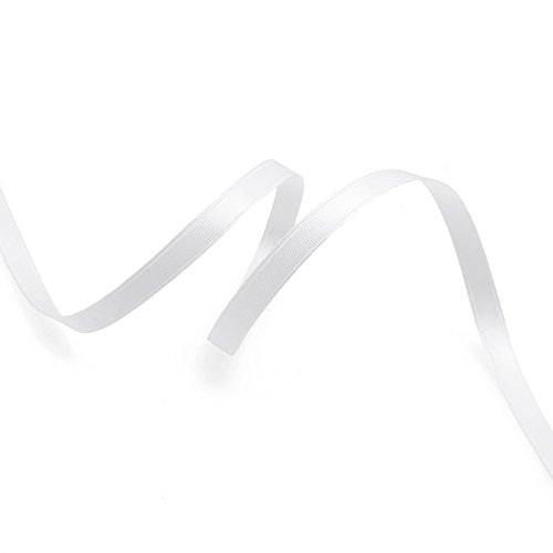 Double Face Satin Ribbon 1/4 inch 100 Yards Roll, White