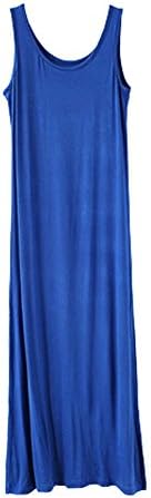 SHE Women Tank Maxi T Shirt Dress Casual Cute Sundress Blue Free Size