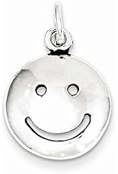 Sterling Silver Antiqued Smiley Face Charm