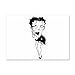 Sticker (A4) of Vintage Art Deco Betty Boop in Black & White